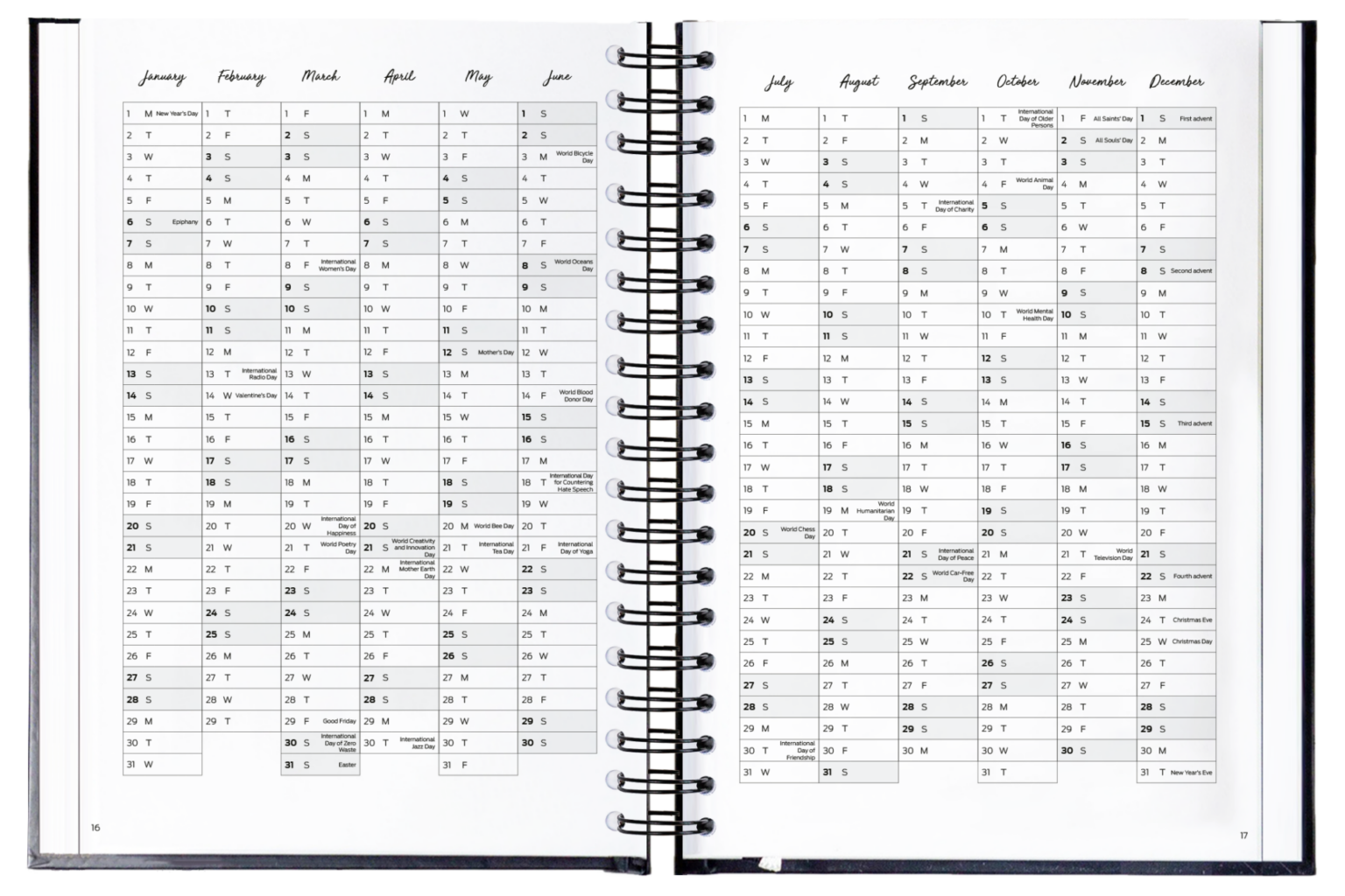 Planer Happy Calendar 2025 mapa iz umetnega usnja (bež) SEIK