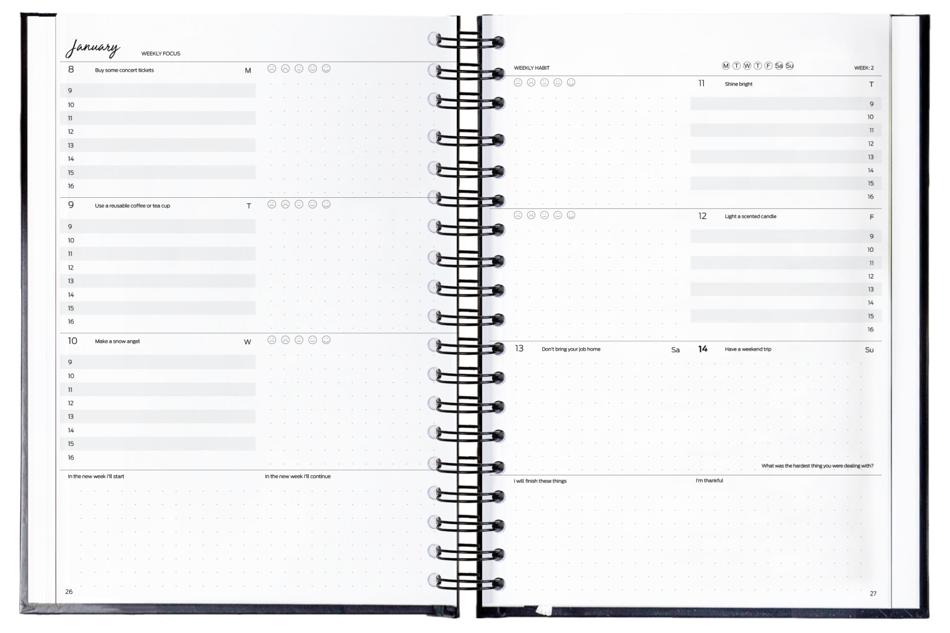 Happy Calendar planner 2024 insert pages - SEIK